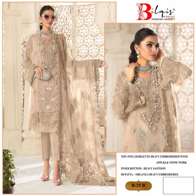B 25 A TO D By Bilqis Georgette Pakistani Suit Wholesale Market 
